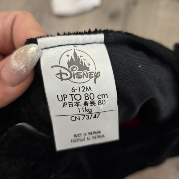 Disney Mickey Mouse Baby Costume 6-12M Hooded Romper With Gloves halloween - Picture 3 of 8